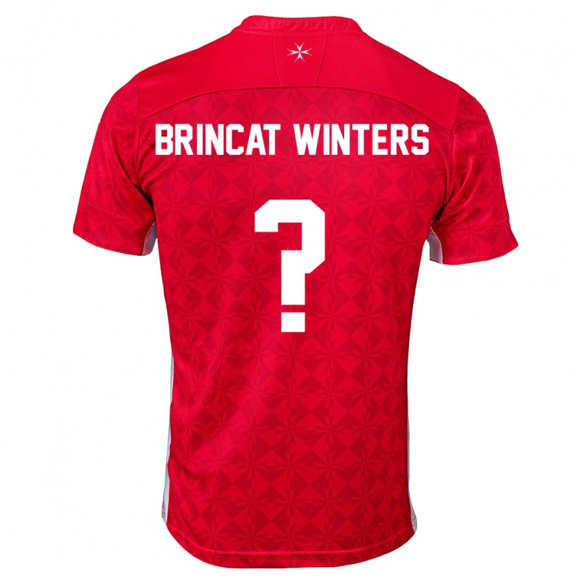 Danxen Hombre Camiseta Malta Ethan Brincat Winters #0 Rojo Blanco 1ª Equipación 26-28 La Camisa México