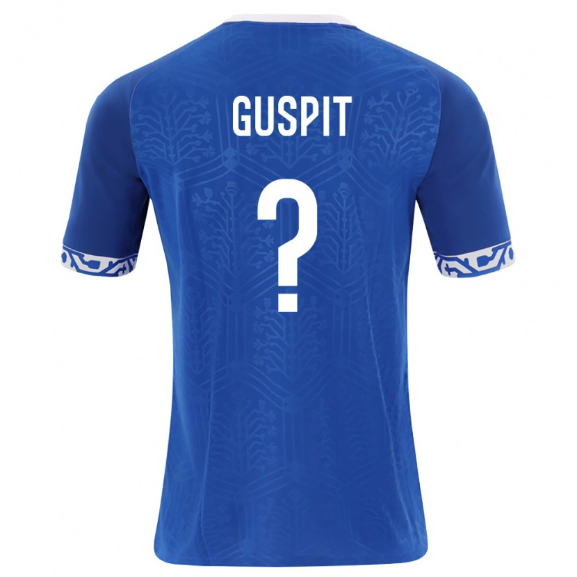 Danxen Hombre Camiseta Moldavia Denis Guspit #0 Azul Real Blanco 1ª Equipación 26-28 La Camisa México