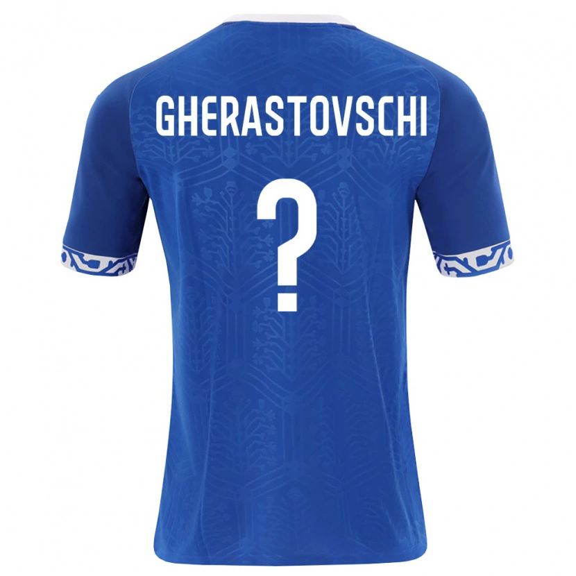 Danxen Hombre Camiseta Moldavia Gherman Gherastovschi #0 Azul Real Blanco 1ª Equipación 26-28 La Camisa México