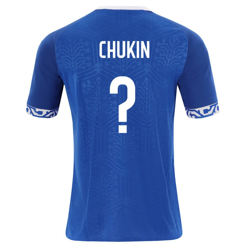 Danxen Hombre Camiseta Moldavia Maksim Chukin #0 Azul Real Blanco 1ª Equipación 26-28 La Camisa México