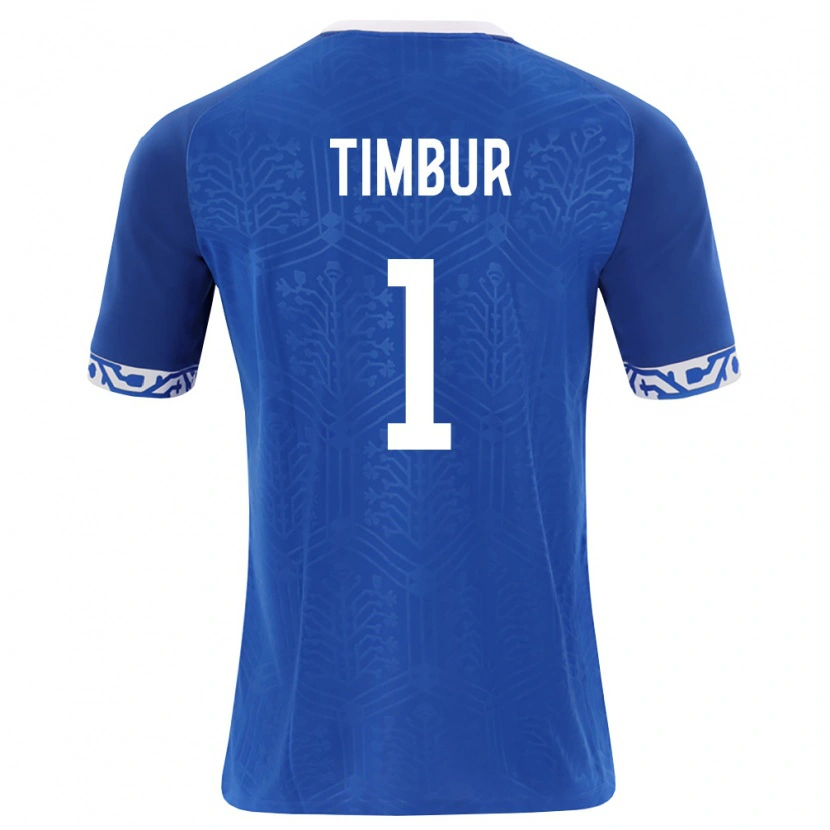 Danxen Hombre Camiseta Moldavia Emil Timbur #1 Azul Real Blanco 1ª Equipación 26-28 La Camisa México