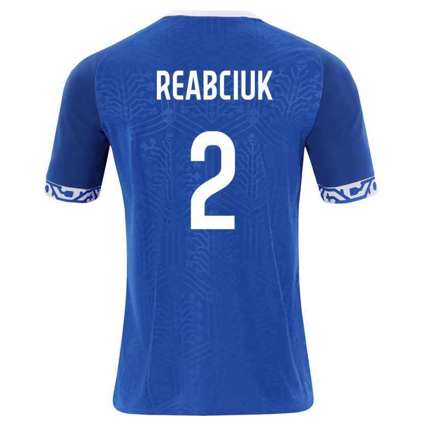Danxen Hombre Camiseta Moldavia Oleg Reabciuk #2 Azul Real Blanco 1ª Equipación 26-28 La Camisa México