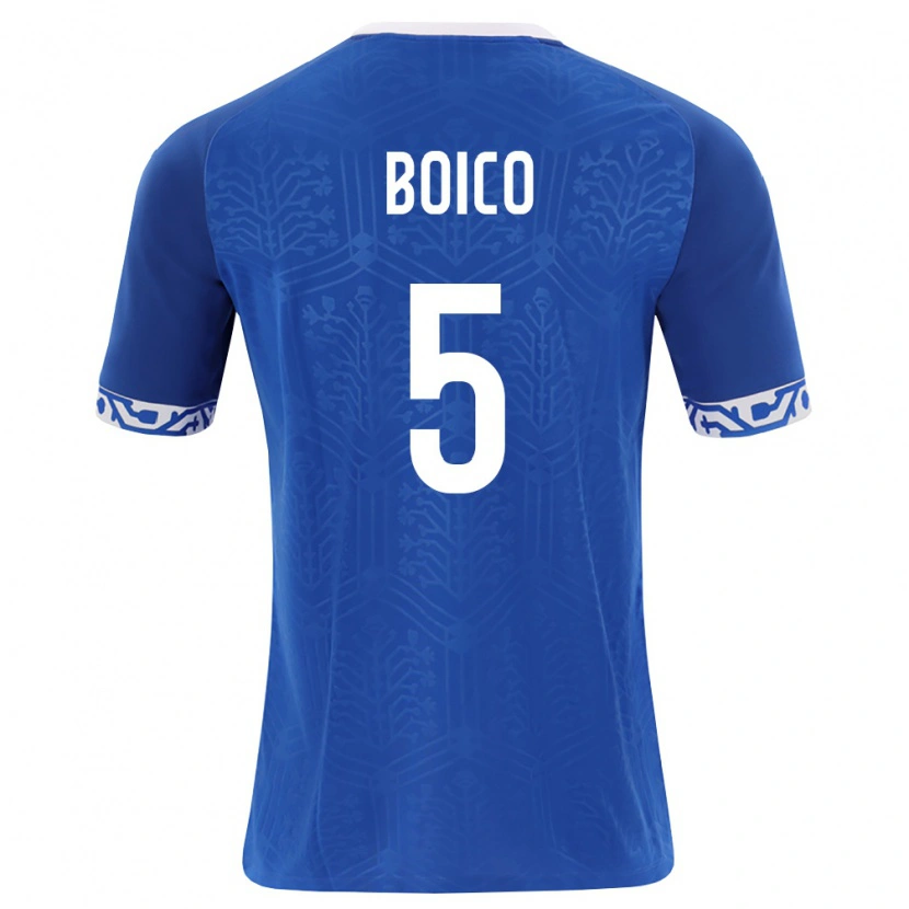 Danxen Hombre Camiseta Moldavia Vladislav Boico #5 Azul Real Blanco 1ª Equipación 26-28 La Camisa México