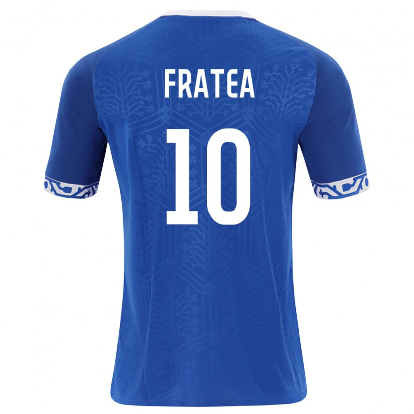 Danxen Hombre Camiseta Moldavia Vladimir Fratea #10 Azul Real Blanco 1ª Equipación 26-28 La Camisa México