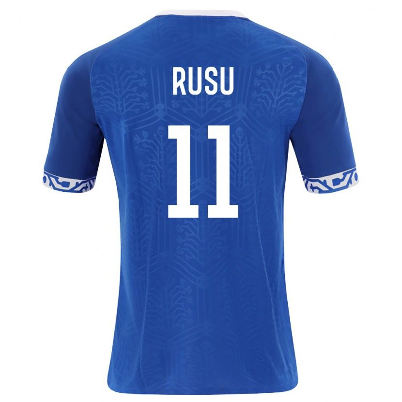 Danxen Hombre Camiseta Moldavia Timofei Rusu #11 Azul Real Blanco 1ª Equipación 26-28 La Camisa México