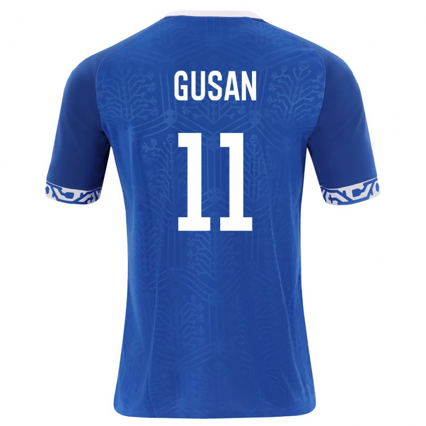 Danxen Hombre Camiseta Moldavia Justian Gusan #11 Azul Real Blanco 1ª Equipación 26-28 La Camisa México