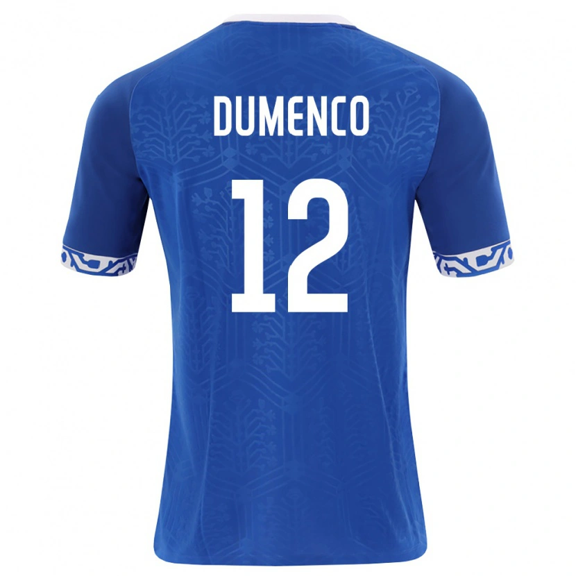 Danxen Hombre Camiseta Moldavia Roman Dumenco #12 Azul Real Blanco 1ª Equipación 26-28 La Camisa México