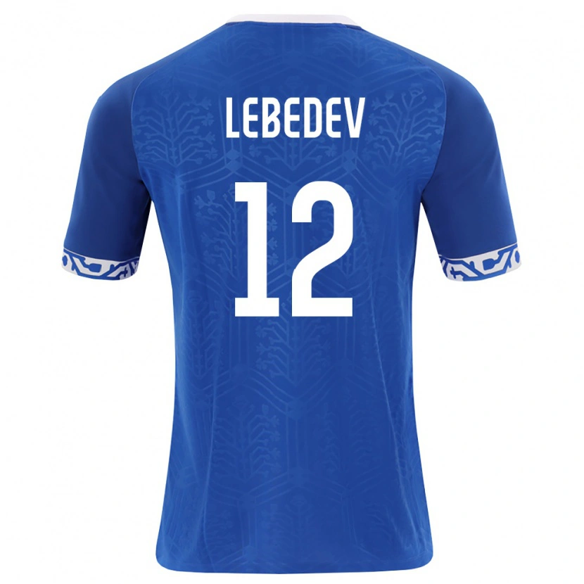 Danxen Hombre Camiseta Moldavia Nichita Lebedev #12 Azul Real Blanco 1ª Equipación 26-28 La Camisa México