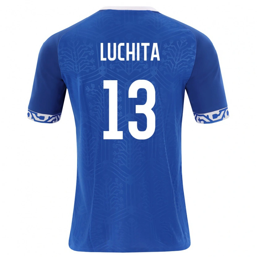 Danxen Hombre Camiseta Moldavia Vasile Luchita #13 Azul Real Blanco 1ª Equipación 26-28 La Camisa México