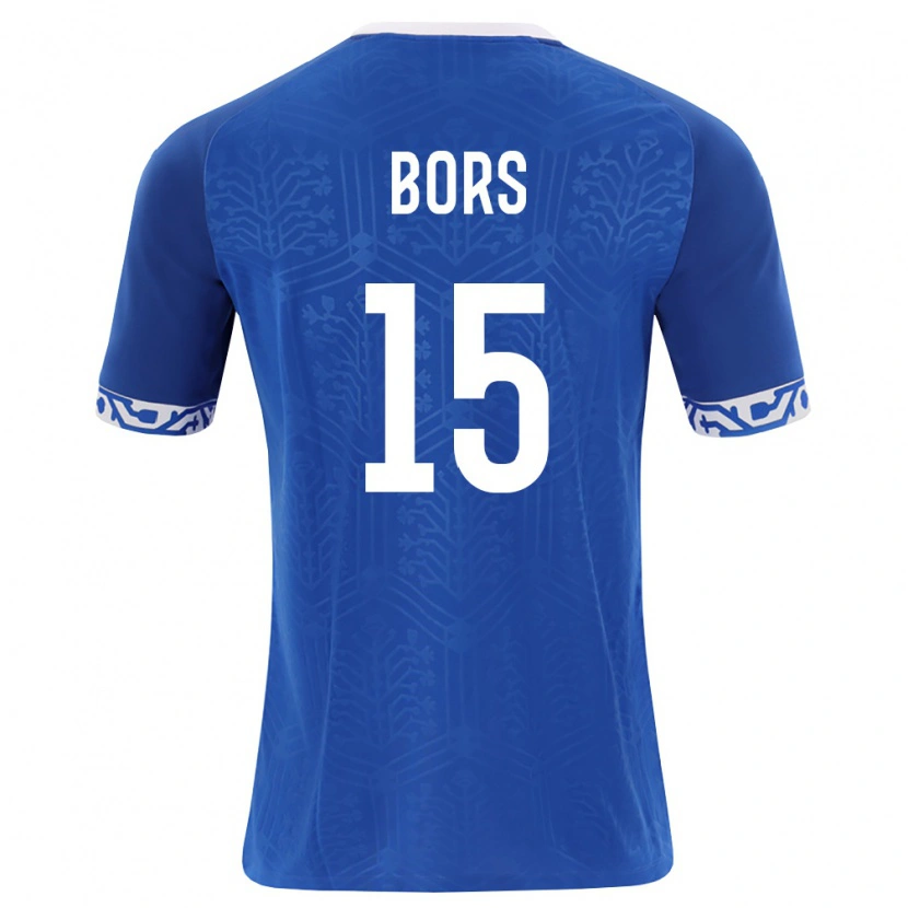 Danxen Hombre Camiseta Moldavia Ion Borș #15 Azul Real Blanco 1ª Equipación 26-28 La Camisa México