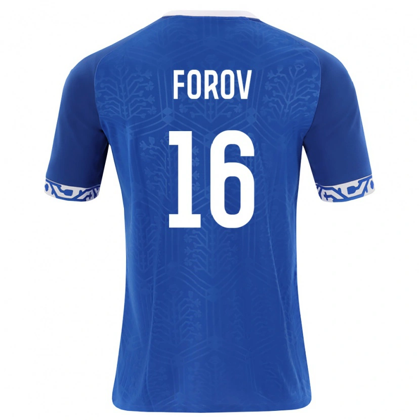 Danxen Hombre Camiseta Moldavia Danila Forov #16 Azul Real Blanco 1ª Equipación 26-28 La Camisa México
