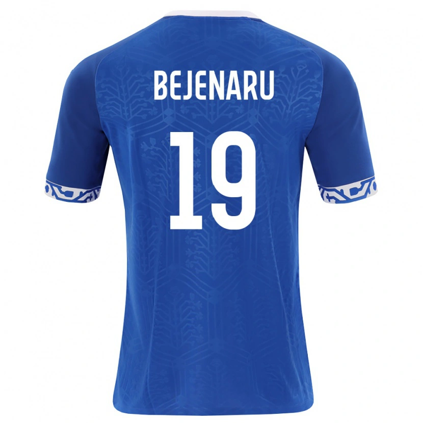 Danxen Hombre Camiseta Moldavia Vadim Bejenaru #19 Azul Real Blanco 1ª Equipación 26-28 La Camisa México