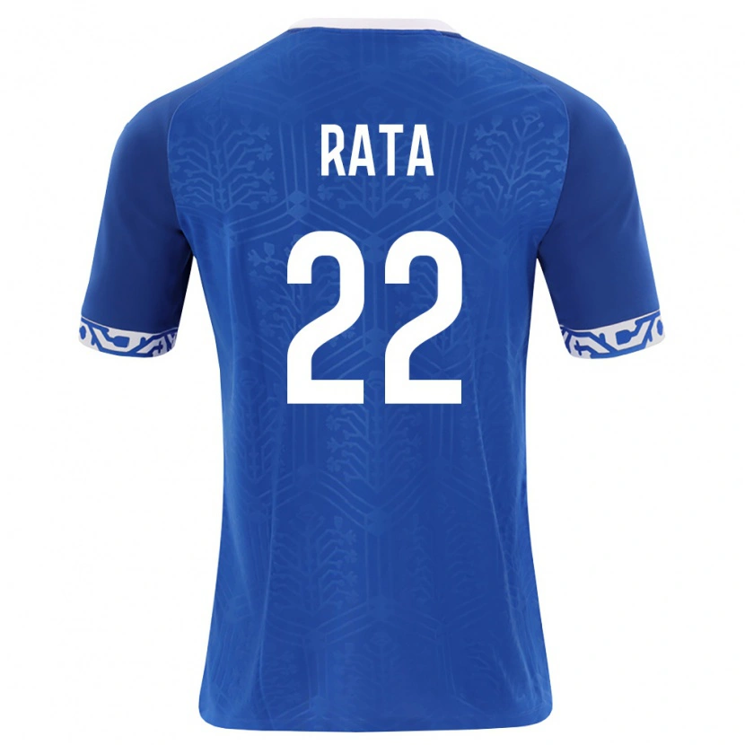Danxen Hombre Camiseta Moldavia Vadim Rață #22 Azul Real Blanco 1ª Equipación 26-28 La Camisa México