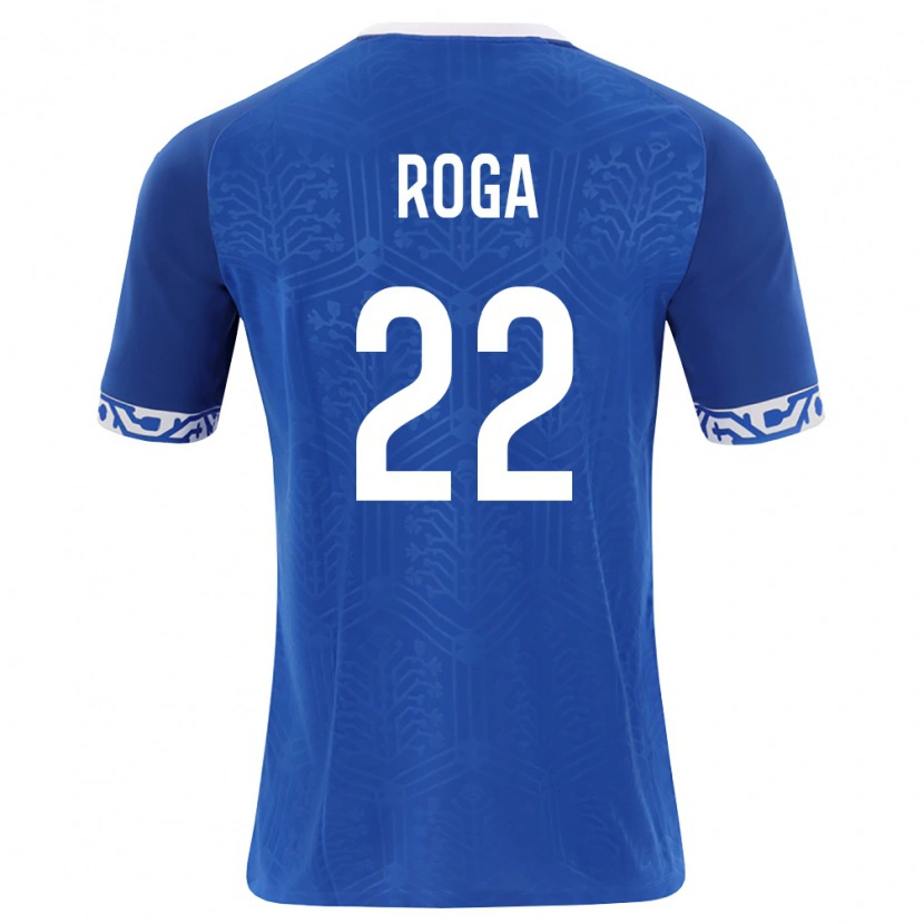 Danxen Hombre Camiseta Moldavia Sandu Roga #22 Azul Real Blanco 1ª Equipación 26-28 La Camisa México