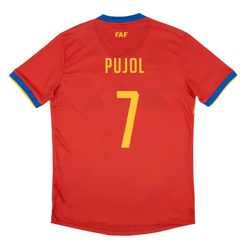 Danxen Hombre Camiseta Andorra Marc Pujol #7 Rojo Azul Amarillo 1ª Equipación 26-28 La Camisa México