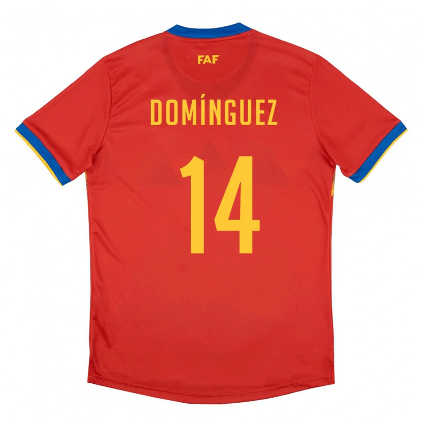 Danxen Hombre Camiseta Andorra Iván Domínguez #14 Rojo Azul Amarillo 1ª Equipación 26-28 La Camisa México
