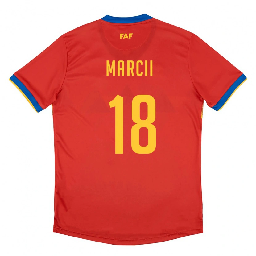 Danxen Hombre Camiseta Andorra Marcii #18 Rojo Azul Amarillo 1ª Equipación 26-28 La Camisa México
