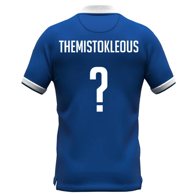 Danxen Hombre Camiseta Chipre Themistoklis Themistokleous #0 Azul Real Blanco 1ª Equipación 26-28 La Camisa México