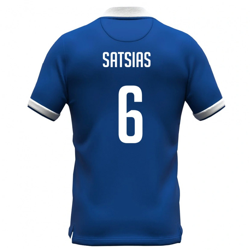 Danxen Hombre Camiseta Chipre Giannis Satsias #6 Azul Real Blanco 1ª Equipación 26-28 La Camisa México