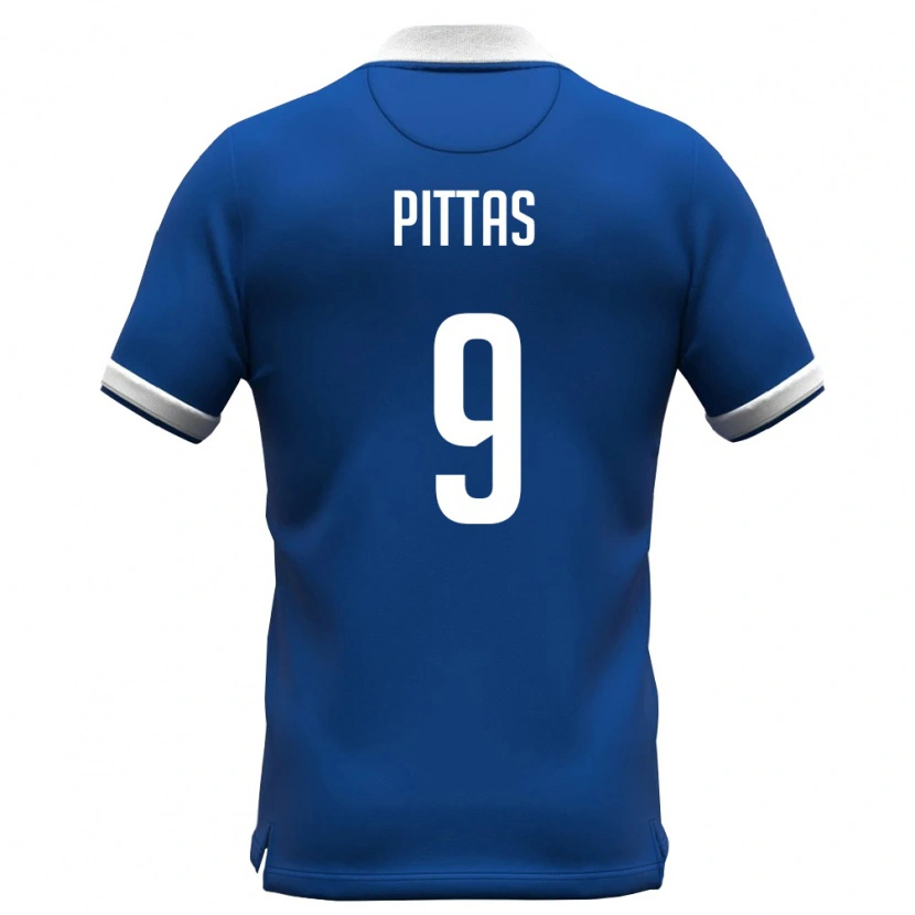 Danxen Hombre Camiseta Chipre Ioannis Pittas #9 Azul Real Blanco 1ª Equipación 26-28 La Camisa México