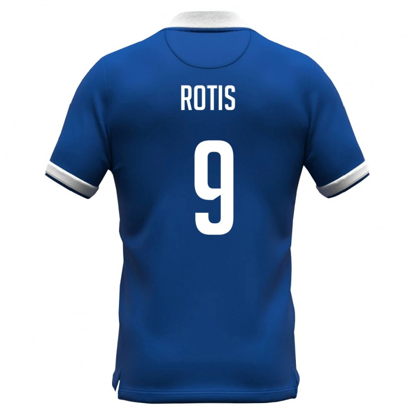 Danxen Hombre Camiseta Chipre Robertos Rotis #9 Azul Real Blanco 1ª Equipación 26-28 La Camisa México
