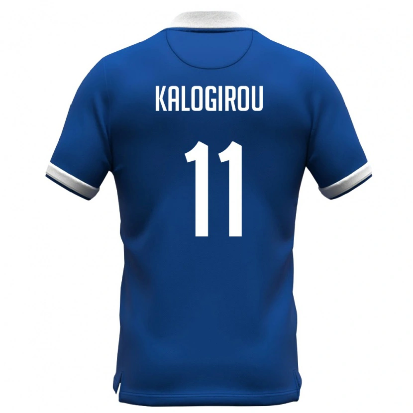 Danxen Hombre Camiseta Chipre Theodoros Kalogirou #11 Azul Real Blanco 1ª Equipación 26-28 La Camisa México