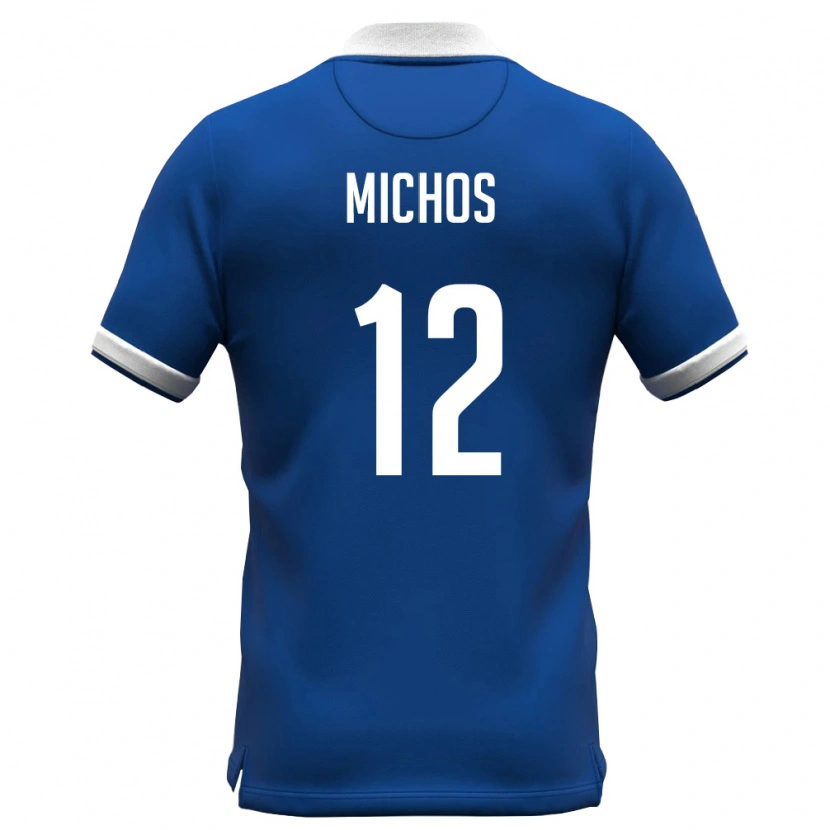 Danxen Hombre Camiseta Chipre Savvas Michos #12 Azul Real Blanco 1ª Equipación 26-28 La Camisa México