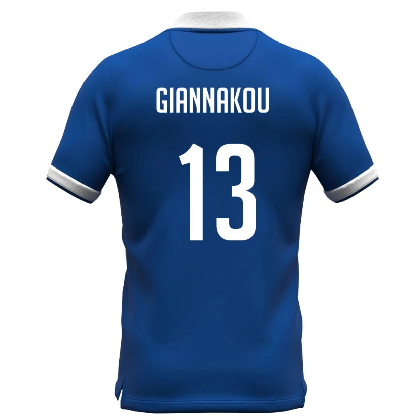 Danxen Hombre Camiseta Chipre Konstantinos Giannakou #13 Azul Real Blanco 1ª Equipación 26-28 La Camisa México
