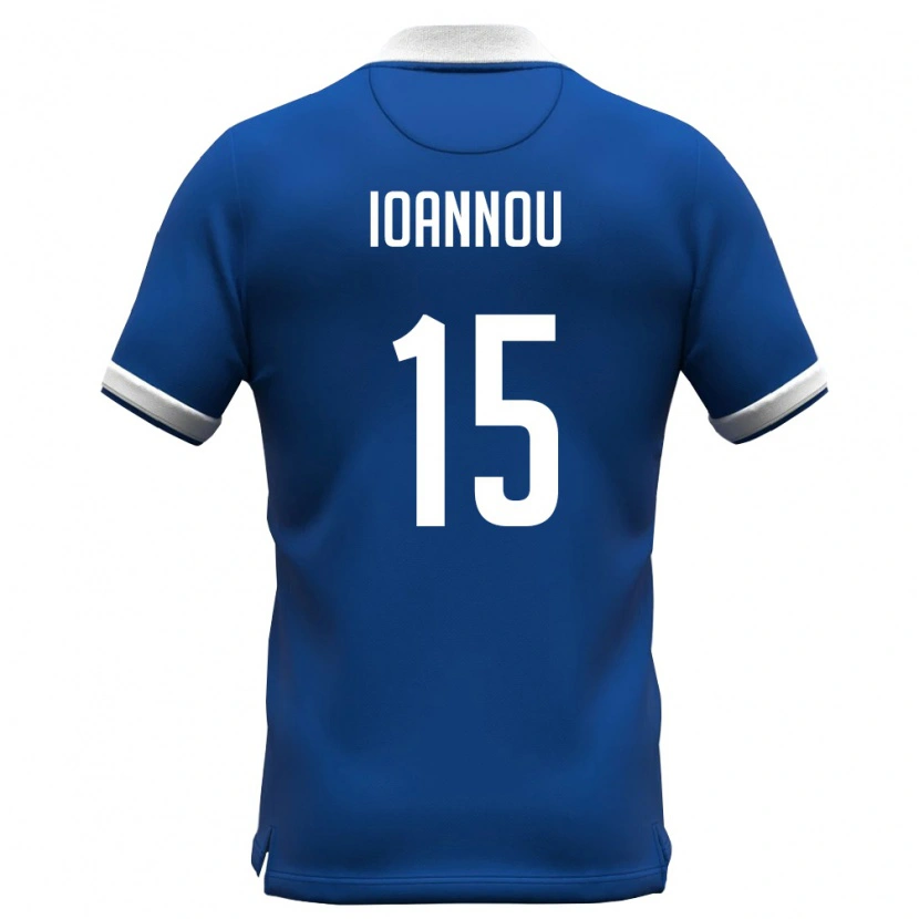 Danxen Hombre Camiseta Chipre Petros Ioannou #15 Azul Real Blanco 1ª Equipación 26-28 La Camisa México