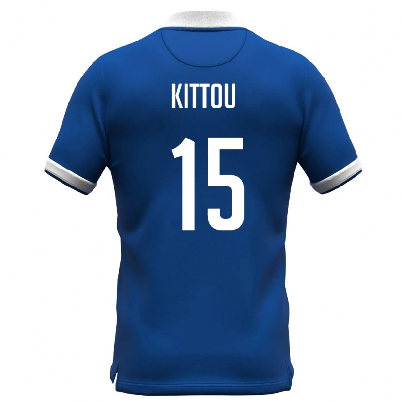Danxen Hombre Camiseta Chipre Christos Kittou #15 Azul Real Blanco 1ª Equipación 26-28 La Camisa México