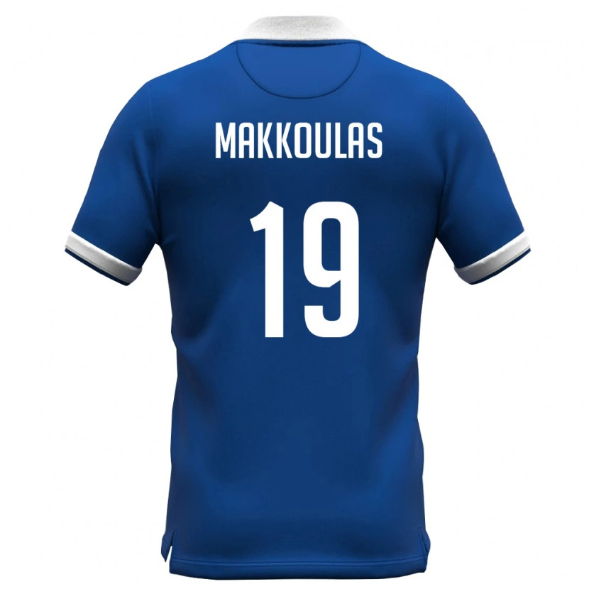 Danxen Hombre Camiseta Chipre Petros Makkoulas #19 Azul Real Blanco 1ª Equipación 26-28 La Camisa México