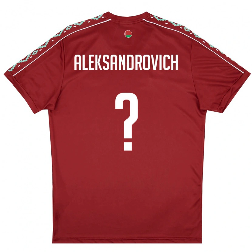 Danxen Hombre Camiseta Bielorrusia Aleksandr Aleksandrovich #0 Rojo Oscuro Blanco 1ª Equipación 26-28 La Camisa México
