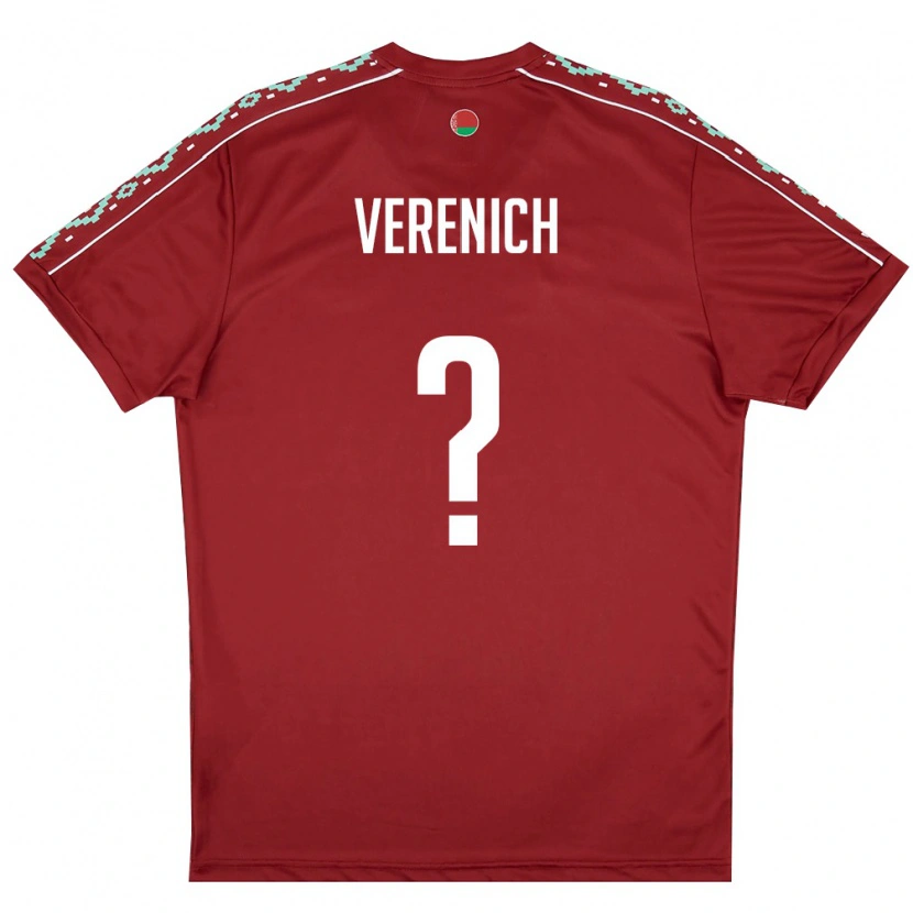 Danxen Hombre Camiseta Bielorrusia Ilya Verenich #0 Rojo Oscuro Blanco 1ª Equipación 26-28 La Camisa México