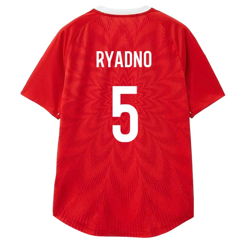 Danxen Hombre Camiseta Rusia Mikhail Ryadno #5 Rojo Blanco Marrón 1ª Equipación 26-28 La Camisa México