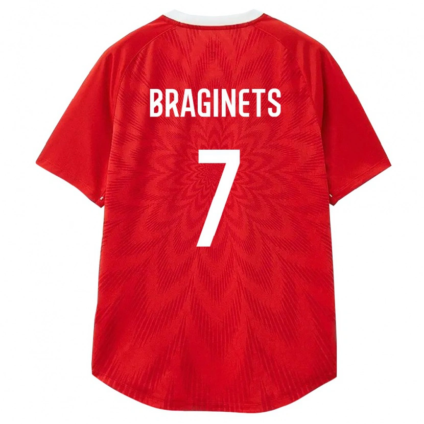 Danxen Hombre Camiseta Rusia Aleksandr Braginets #7 Rojo Blanco Marrón 1ª Equipación 26-28 La Camisa México