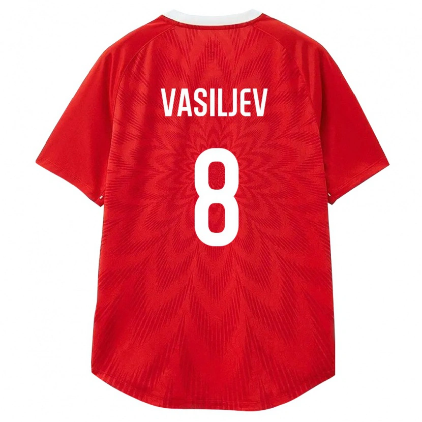 Danxen Hombre Camiseta Rusia Dmitriy Vasiljev #8 Rojo Blanco Marrón 1ª Equipación 26-28 La Camisa México