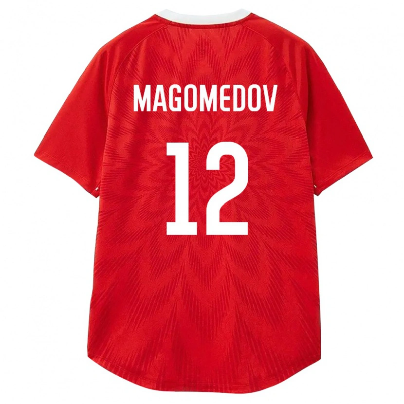Danxen Hombre Camiseta Rusia Yakhya Magomedov #12 Rojo Blanco Marrón 1ª Equipación 26-28 La Camisa México