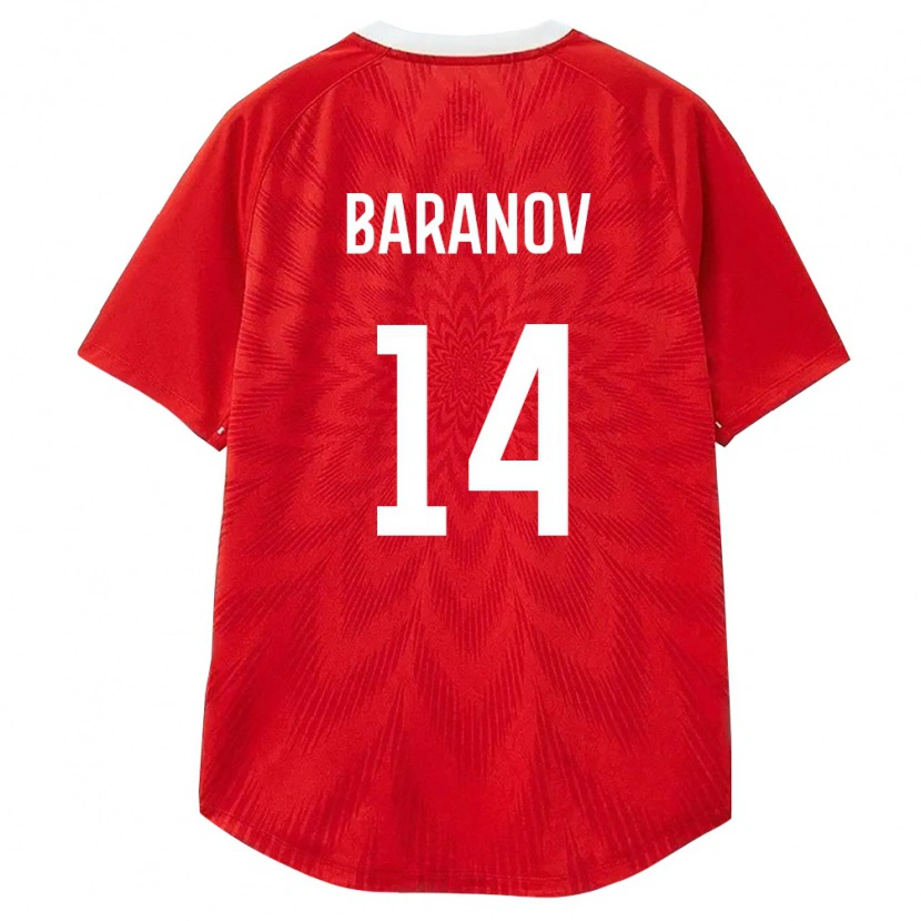 Danxen Hombre Camiseta Rusia Stanislav Baranov #14 Rojo Blanco Marrón 1ª Equipación 26-28 La Camisa México
