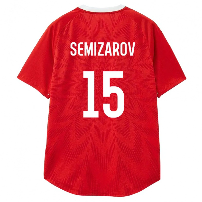 Danxen Hombre Camiseta Rusia Oleg Semizarov #15 Rojo Blanco Marrón 1ª Equipación 26-28 La Camisa México