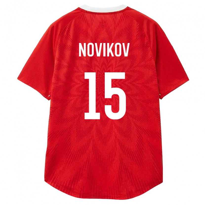 Danxen Hombre Camiseta Rusia Pavel Novikov #15 Rojo Blanco Marrón 1ª Equipación 26-28 La Camisa México