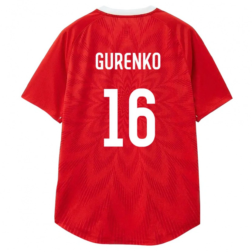 Danxen Hombre Camiseta Rusia Egor Gurenko #16 Rojo Blanco Marrón 1ª Equipación 26-28 La Camisa México
