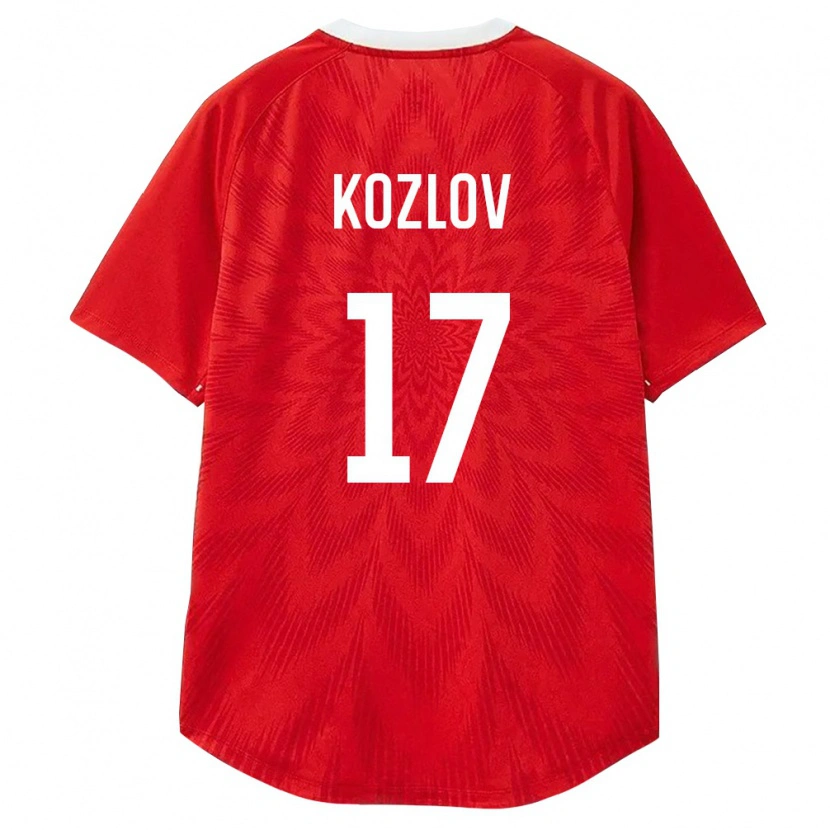 Danxen Hombre Camiseta Rusia Danila Kozlov #17 Rojo Blanco Marrón 1ª Equipación 26-28 La Camisa México