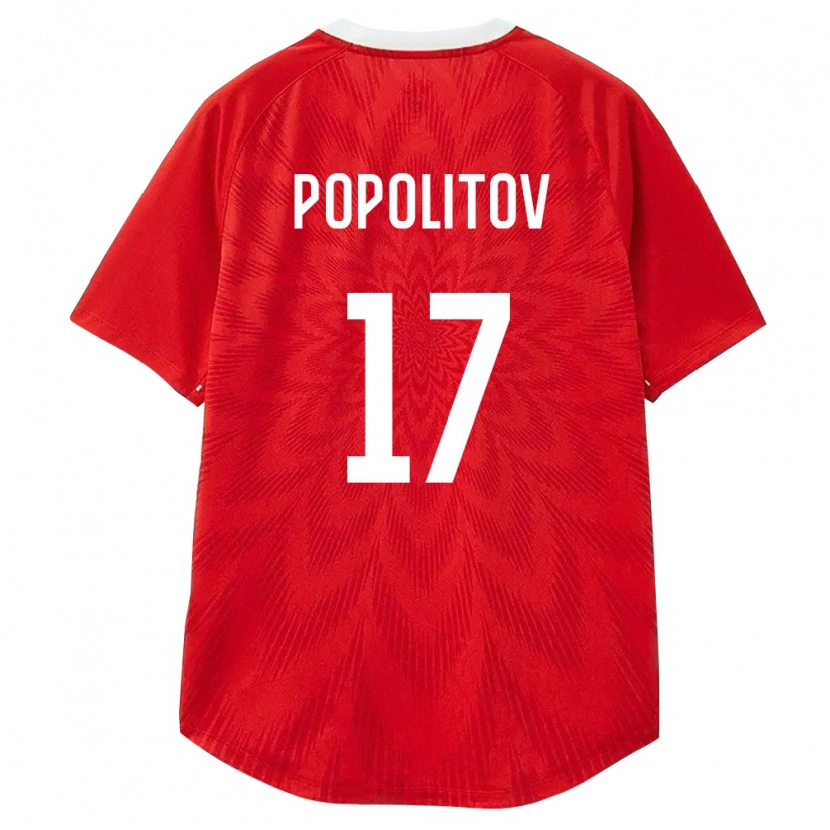 Danxen Hombre Camiseta Rusia Gleb Popolitov #17 Rojo Blanco Marrón 1ª Equipación 26-28 La Camisa México