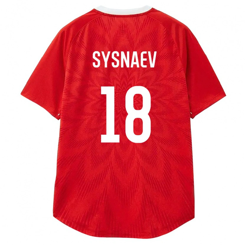 Danxen Hombre Camiseta Rusia Maksim Sysnaev #18 Rojo Blanco Marrón 1ª Equipación 26-28 La Camisa México
