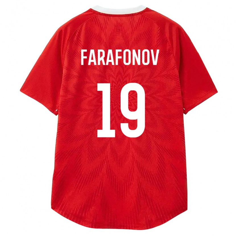 Danxen Hombre Camiseta Rusia Demid Farafonov #19 Rojo Blanco Marrón 1ª Equipación 26-28 La Camisa México
