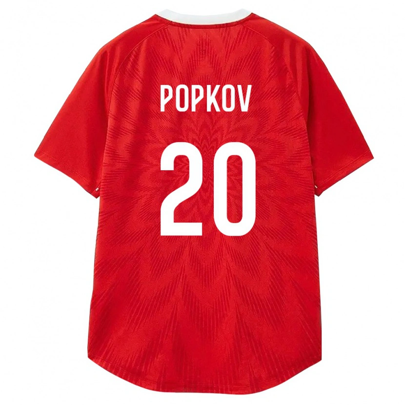 Danxen Hombre Camiseta Rusia Danila Popkov #20 Rojo Blanco Marrón 1ª Equipación 26-28 La Camisa México