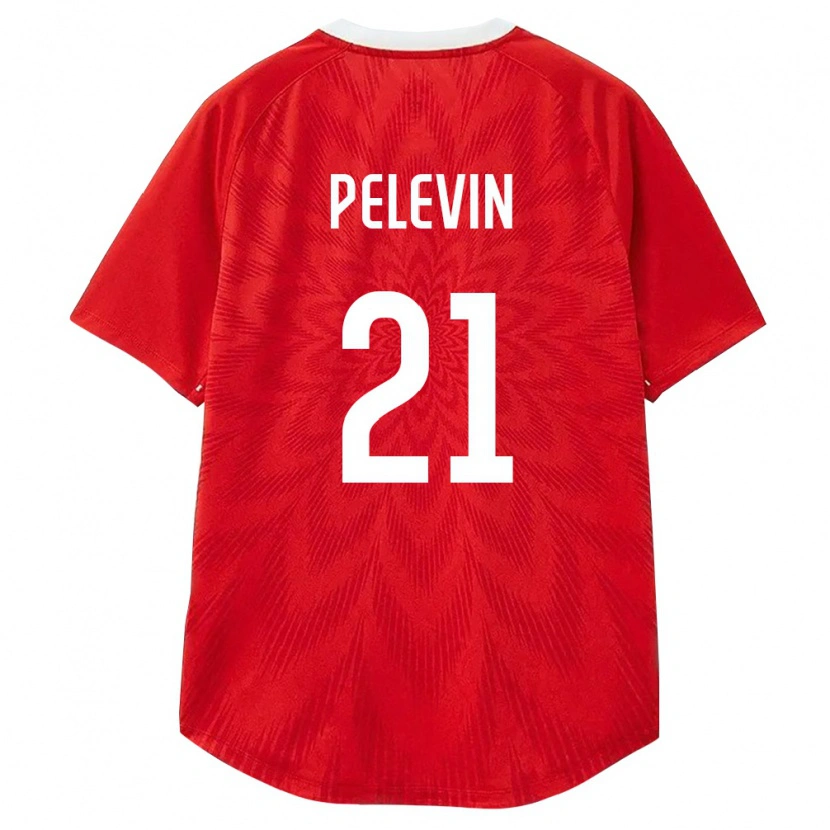 Danxen Hombre Camiseta Rusia Pavel Pelevin #21 Rojo Blanco Marrón 1ª Equipación 26-28 La Camisa México