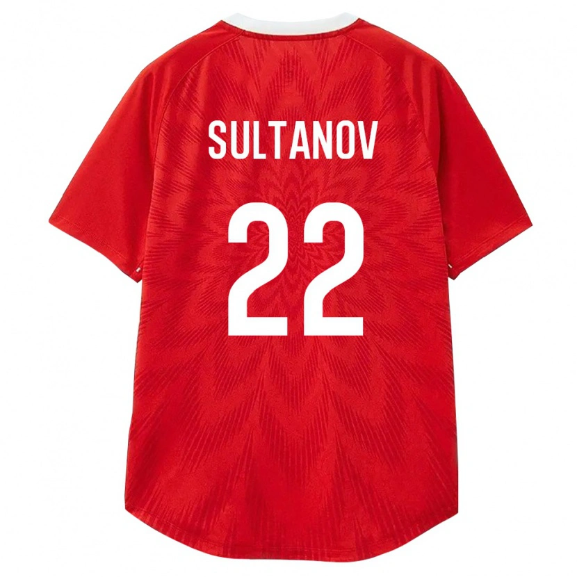 Danxen Hombre Camiseta Rusia Daniyal Sultanov #22 Rojo Blanco Marrón 1ª Equipación 26-28 La Camisa México