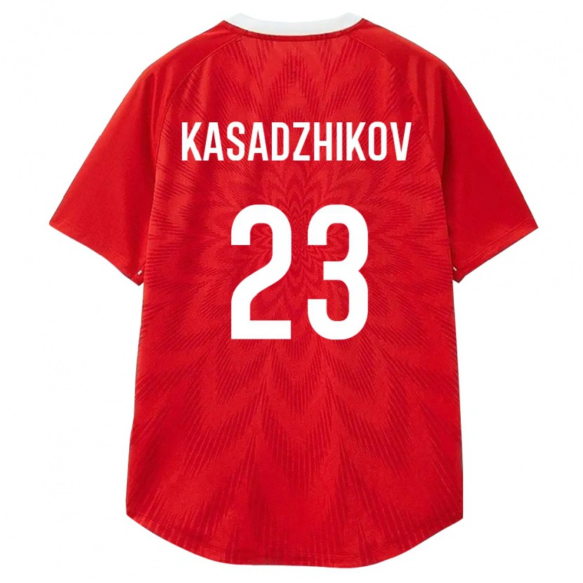 Danxen Hombre Camiseta Rusia Andrey Kasadzhikov #23 Rojo Blanco Marrón 1ª Equipación 26-28 La Camisa México