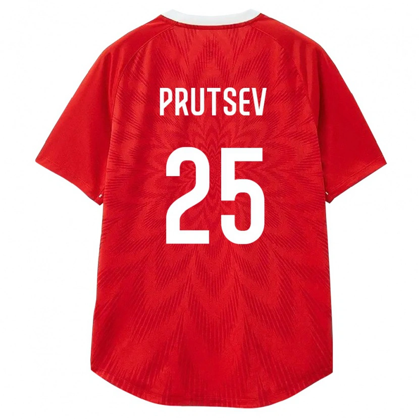 Danxen Hombre Camiseta Rusia Danil Prutsev #25 Rojo Blanco Marrón 1ª Equipación 26-28 La Camisa México